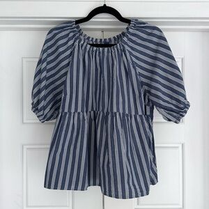 Old Navy Puff Sleeve Stripe Swing Top, Large